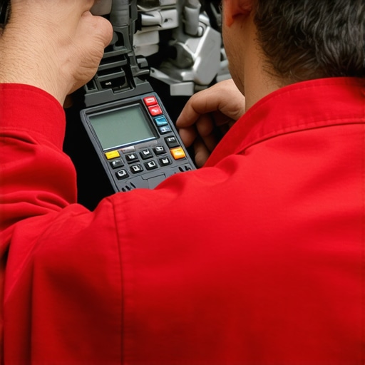 Expert Transmission Inspection Mechanic inspecting vehicle transmission with diagnostic tools