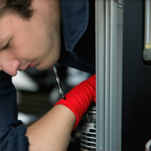 Mechanic inspecting transmission fluid during vehicle maintenance
