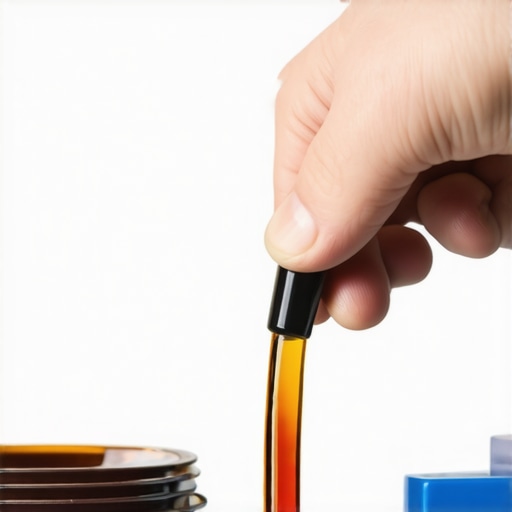 Mechanic inspecting transmission fluid dipstick for proper level and condition