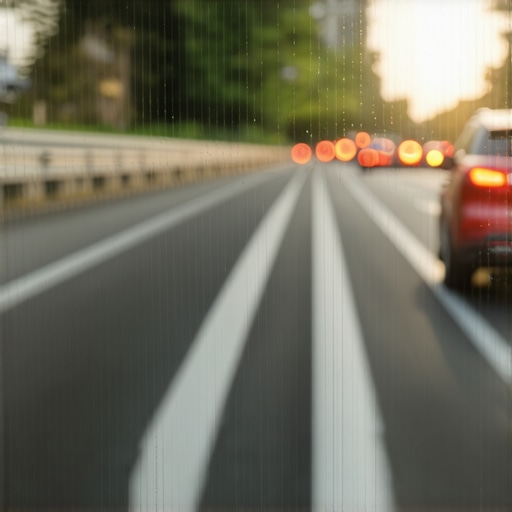 A technician cleaning sensors behind a vehicle's windshield to improve lane assist performance.