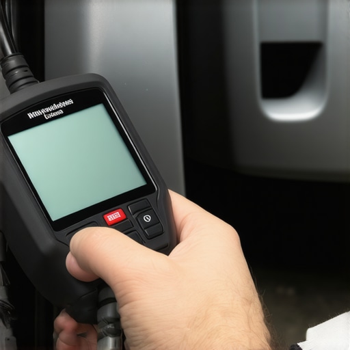 A mechanic connects a diagnostic tool to a car's OBD-II port to read engine codes.