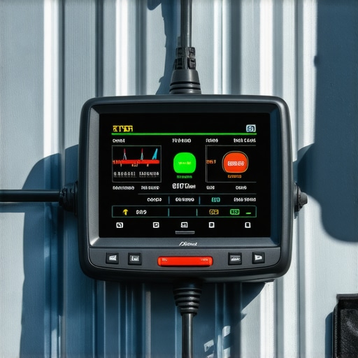 Mechanic using diagnostic scanner on car for maintenance check.