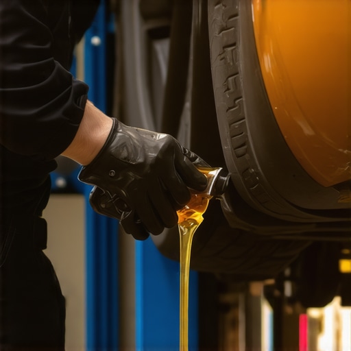 Mechanic checking transmission fluid under the hood of a car