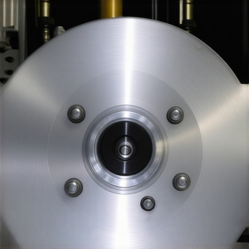 Close-up of clean brake pads and rotors with anti-squeal lubricant applied