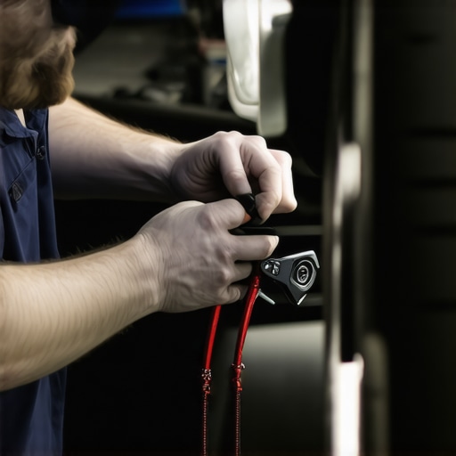 Expert Mechanic Diagnosing Vehicle Mechanic using diagnostic tools to assess car issues.