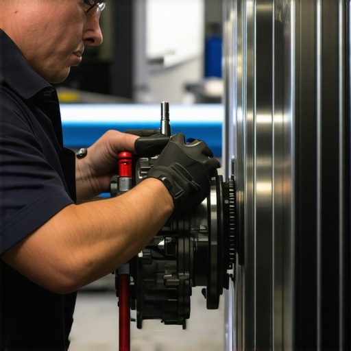 Expert inspecting transmission components Mechanic examining a car's transmission system with specialized tools
