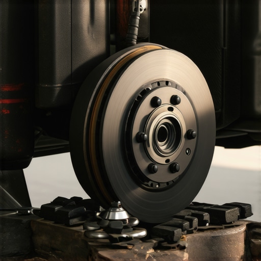 Inspecting Brake Components Mechanic examining brake assembly during a repair process.
