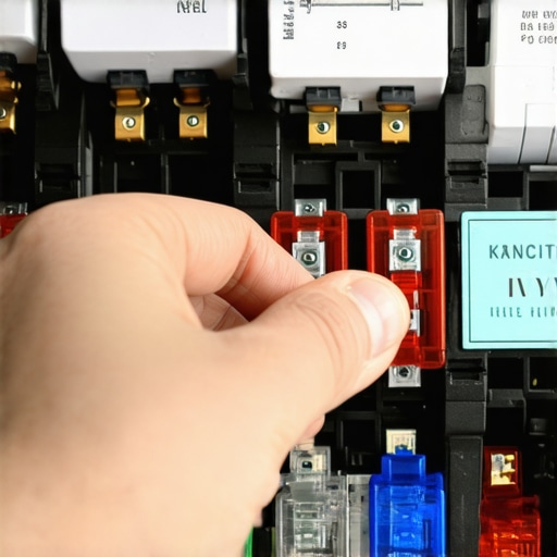 Person swapping a relay in a car fuse box, illustrating auto repair process