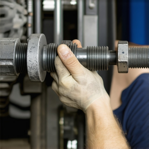 Mechanic fine-tuning a vehicle's transmission linkage to improve gear shifting