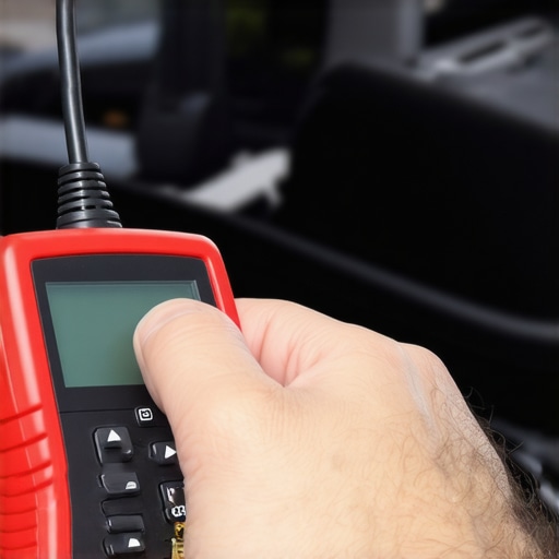 Using a Diagnostic Scanner for Auto Maintenance Automotive technician operating a diagnostic scan tool on a vehicle's OBD-II port.