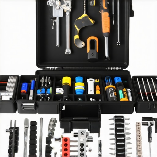 A well-organized professional mechanic's toolbox with diagnostic equipment and repair tools.
