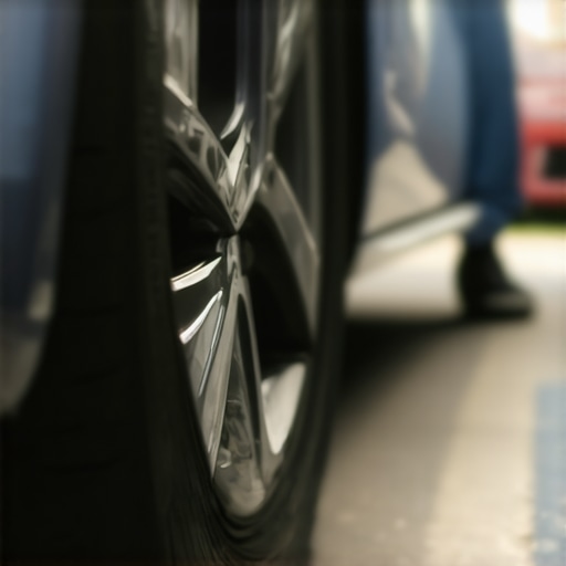 Person testing car clutch response in a parking lot to detect slipping signs.
