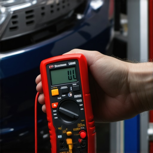 Essential Car Maintenance Tools Mechanic diagnosing a car's electrical system with multimeter and scanner in garage