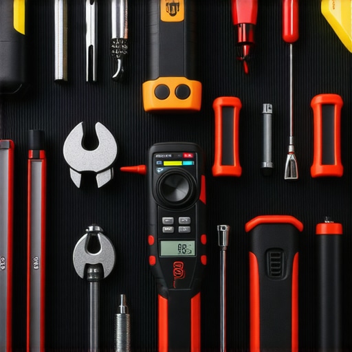 A well-organized toolbox with automotive diagnostic tools and hand tools ready for maintenance