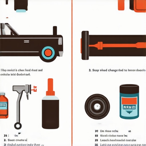 Transmission Fluid Check and Change Diagram illustrating the process of checking and replacing car transmission fluid, with tools and safety steps.