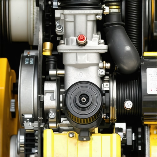 Diagram of a car's engine bay highlighting power steering parts.