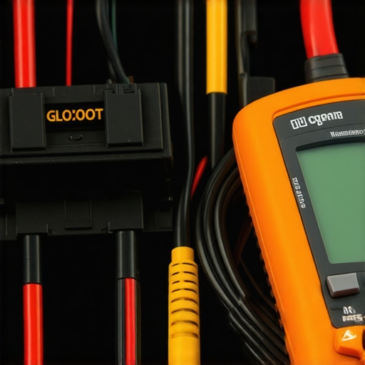 Mechanic using a multimeter to diagnose complex car electrical issues.