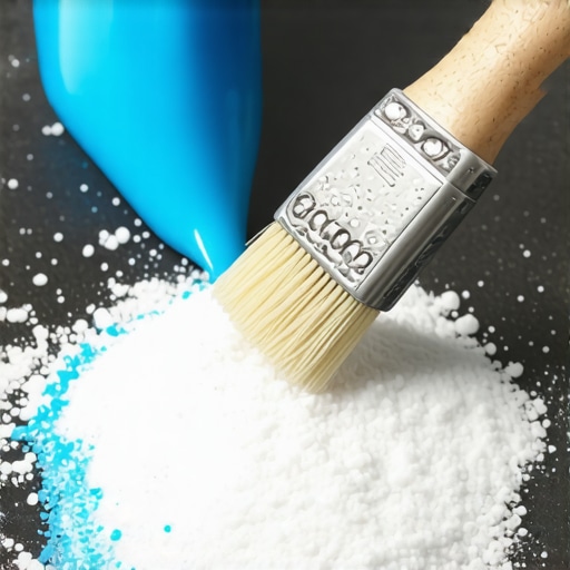 Close up of cleaning battery terminals with baking soda paste and brush