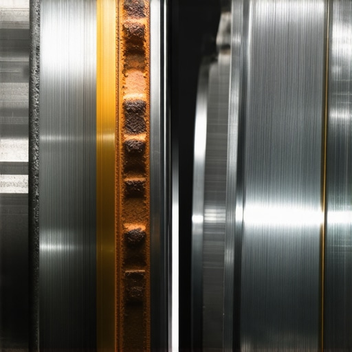 Comparison of a healthy brake rotor transfer layer and a rusty pitted rotor surface.