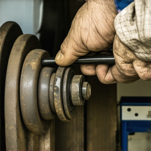 A mechanic inspecting a worn ball joint on a car that pulls to the left.