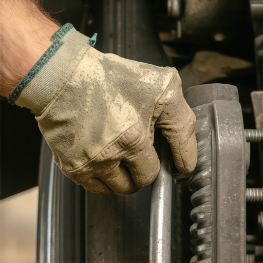 Mechanic inspecting car suspension ball joints and bushings for wear.
