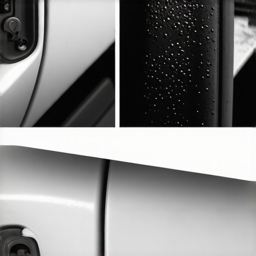 A comparison of a clean car fuel door latch versus one with too much grease and grit.