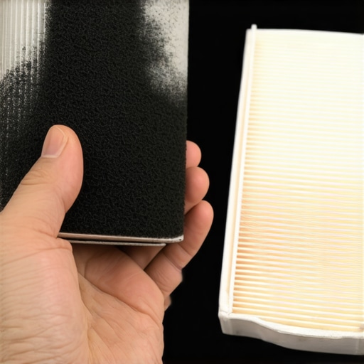 Comparing Dirty and Clean Engine Air Filters A mechanic holding a dirty air filter next to a new clean one to show the impact on engine performance.