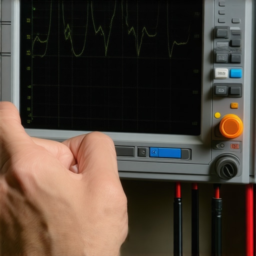 Mechanic using an oscilloscope to diagnose car electrical issues