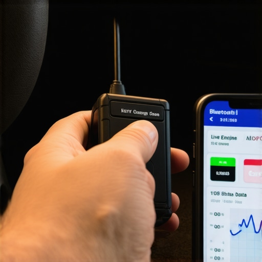 Essential Car Diagnostic Tools Mechanic using a Bluetooth OBD-II scanner for car diagnostics