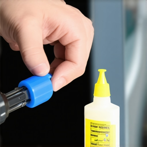 Blue trim tools and lubricant used for car fuel door repair