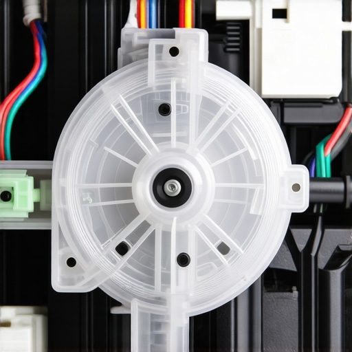 The internal clock spring mechanism inside a car steering column