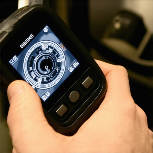 A mechanic using a digital borescope to inspect engine cylinders for carbon buildup.