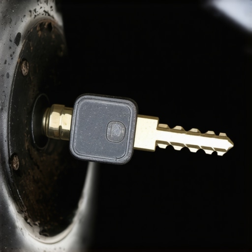 Close-up of a car ignition lock showing debris and old lubricant buildup