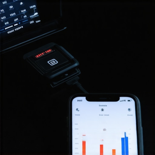 A Bluetooth OBD2 scanner showing live car engine data on a smartphone.