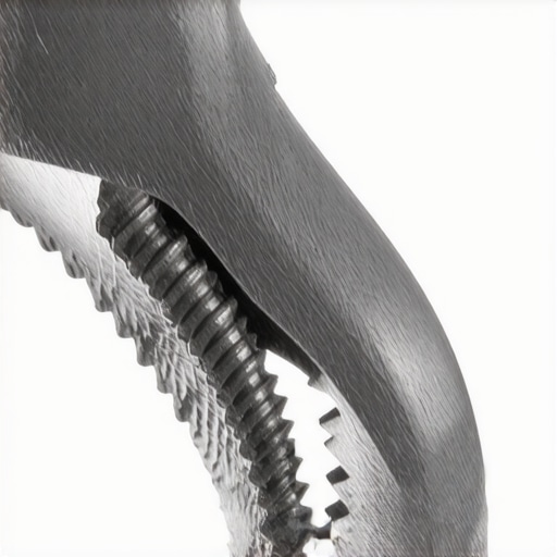 Close-up of specialized pliers gripping a stripped license plate screw