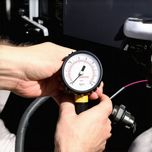 Professional Vacuum Bleeding Technique Mechanic using vacuum tool to bleed air from power steering system