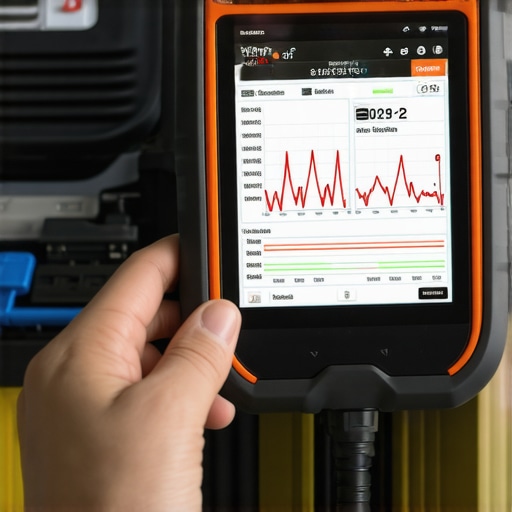 Diagnostic scanner showing live transmission fluid temperature data for auto repair maintenance.