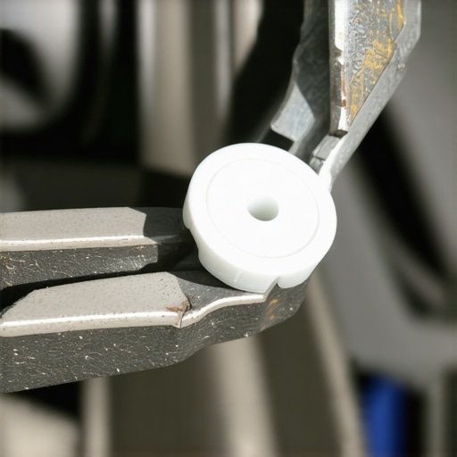 Close-up of a DIY mechanic installing a new shift cable bushing on a transmission linkage