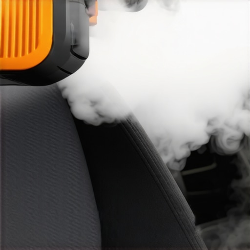 Professional steam cleaning of car interior upholstery