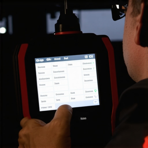 Technician monitoring live fuel trim data A mechanic using a scan tool to diagnose fuel system issues through live data.