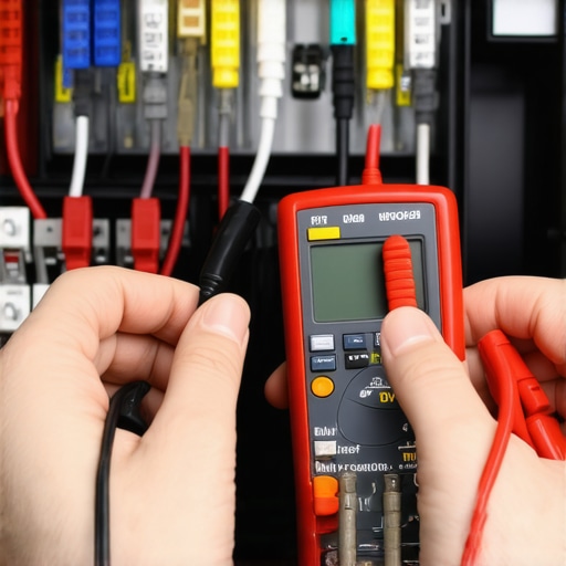A mechanic using a multimeter to test for parasitic battery drain without pulling fuses.