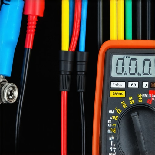 A technician using a multimeter to check for continuity on a car audio wiring harness to fix a dead radio.