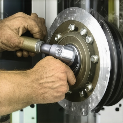 Mechanic properly torquing a wheel bearing axle nut to manufacturer specifications.